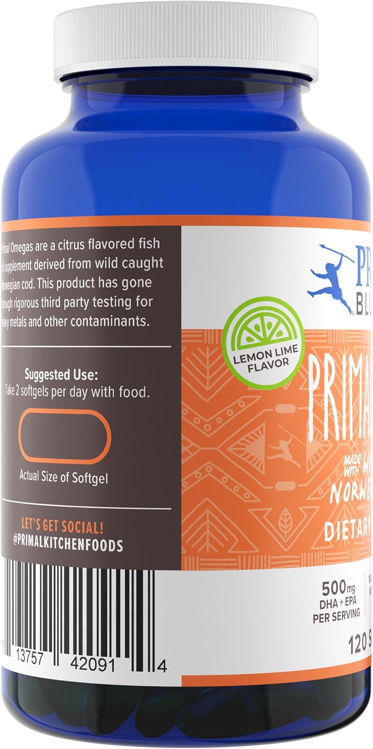 Primal Blueprint Primal Omegas, Omega-3 Fatty Acid Supplement, 120 Capsules