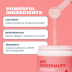 Love Sweat Fitness Miss Congeniality - Suplemento de Ashwagandha, Vitaminas B y Magnesio para Mujeres - Vainilla - 28 porciones