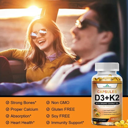 TheraSuva Vitamina D3 5.000 UI + K2 de Alta – Vitamina K: contribuye a la coagulación sanguínea normal y al – Image 4