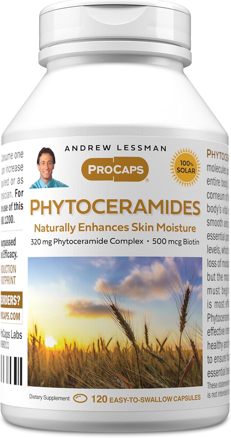 ANDREW LESSMAN Fitoceramidas con Biotina, 60 cápsulas blandas - Complemento alimenticio para el cuidado de la piel