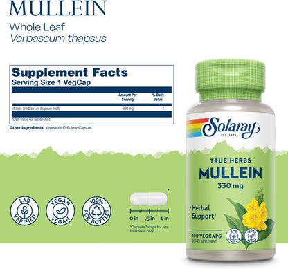 SOLARAY Hojas de Gordolobo 330mg – Apoyo Respiratorio – 100 Cápsulas Vegetales (Pack de 2) – Image 2