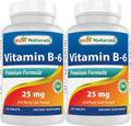 Best Naturals Vitamin B6 25 mg, 120 comprimidos (Pack de 2)