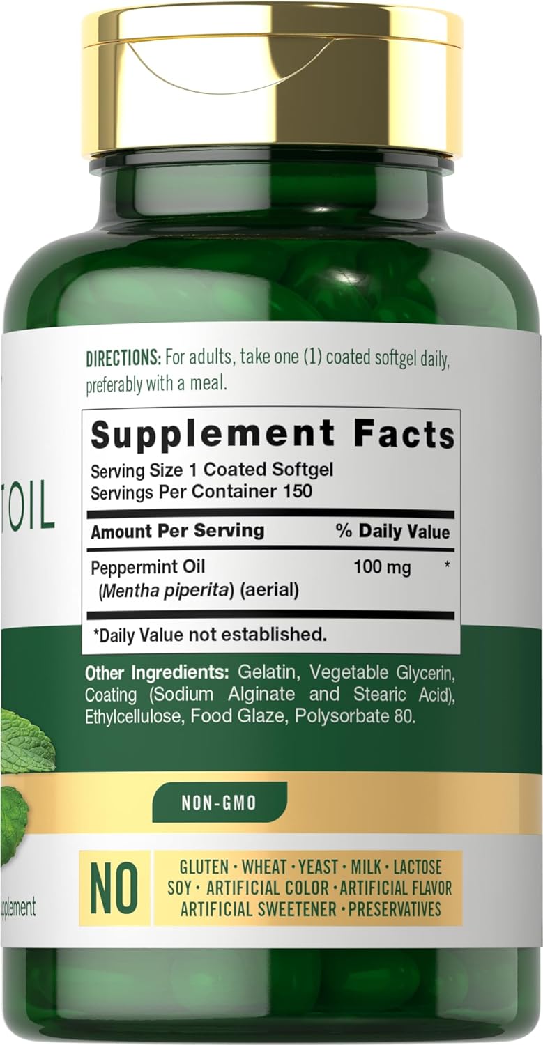 Carlyle Aceite de Menta en Cápsulas | 150 Softgels | Suplemento Herbal