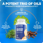 BioMatrix Microb-Defend: Disruptor de Biopelículas con Aceite de Orégano, Tomillo y Clavo (90 Cápsulas)
