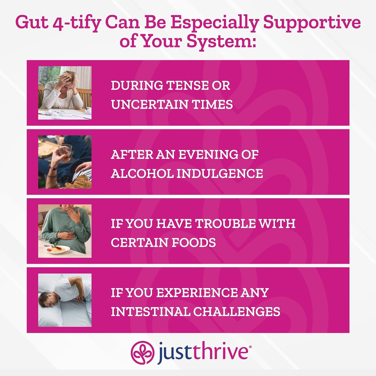 Just Thrive Gut 4-tify - Suplemento para la – Reducir la sensación de hinchazón y malestar digestivo. – Image 5