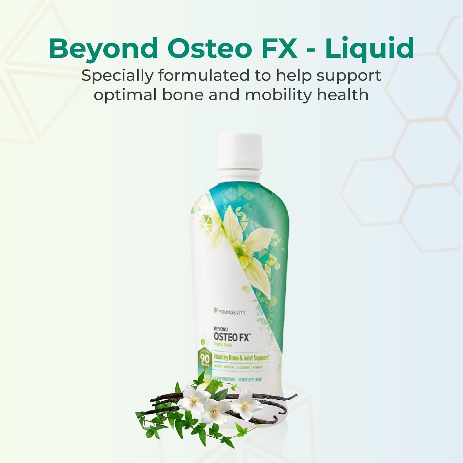 Youngevity Beyond Osteo-FX Líquido - Calcio y Magnesio 1200/300 mg + Vitamina D3, Zinc, MSM, Glucosamina + 77 Minerales Traza - Suplemento para Huesos (Paquete de 4 x 946 ml)
