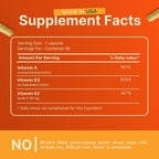Invita, Suplemento ADK Vitaminas A, D3 5000 UI y K2 MK-7 - 90 Cápsulas