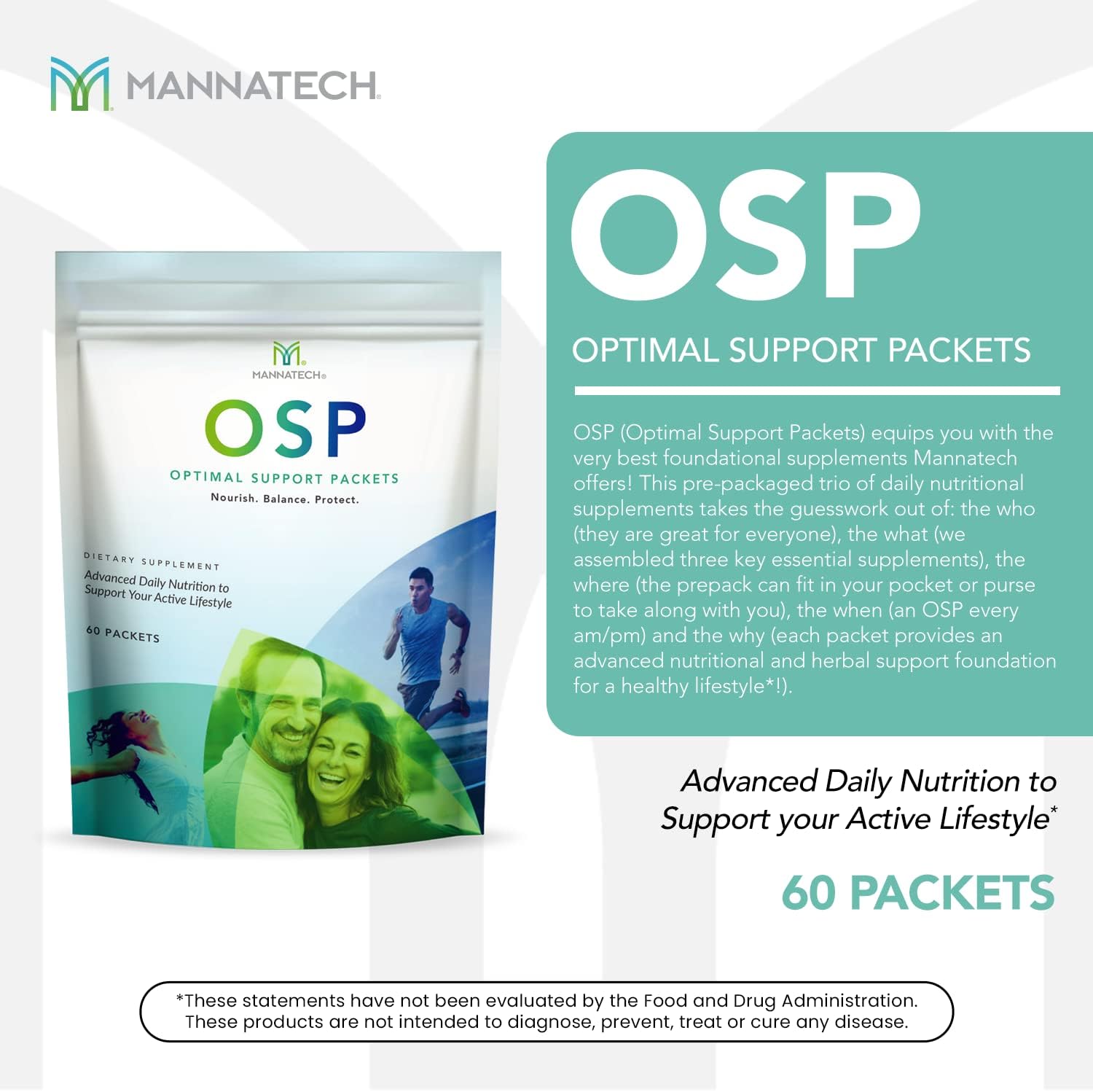 Mannatech More Than Just a Multivitamin - Paquetes Óptimos de Soporte (60 Sobres)
