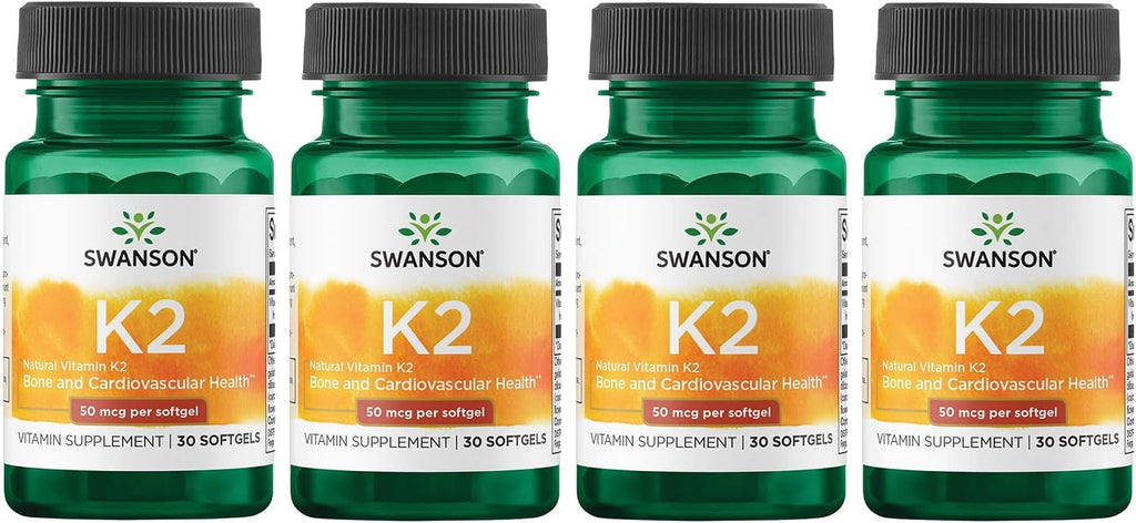 Swanson Vitamina K2 (Menaquinona-7) 50 mcg, 30 Cápsulas Blandas (Paquete de 2)
