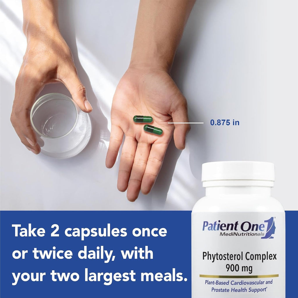Patient One Complejo de Fitosteroles 900 mg | Apoyo a la Salud del Corazón y Metabolismo Lipídico | con Esteroles Vegetales | 90 Cápsulas