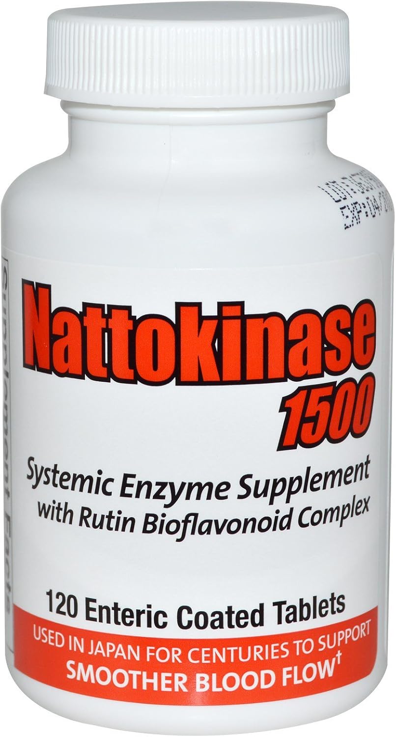 Nattokinase 1500 FU - Enzima Sistémica para Circulación Sanguínea - 120 Comprimidos