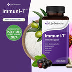 LifeSeasons Immuni-T - Suplemento de Apoyo Inmunológico con Saúco, Equinácea, Andrographis, Arabinogalactanos y Hojas de Olivo - 90 Cápsulas