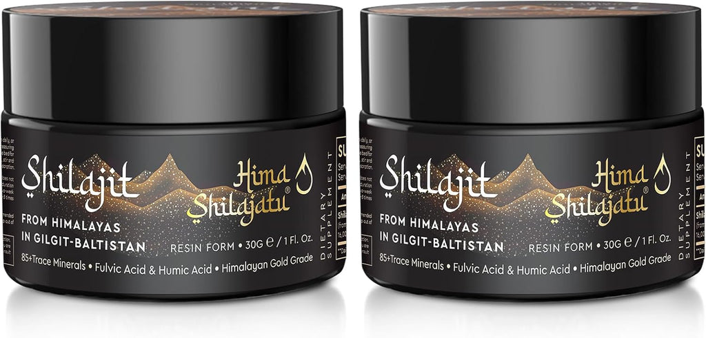 Resina de Shilajit Orgánica del Himalaya - Grado Oro 100% Pura con Ácido Fúlvico y 85+ Minerales Traza - Pack de 3 (6 Meses de Suministro)