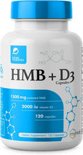 Prime Powders HMB + Vitamina D3, 1500mg HMB y 2000 UI D3 por dosis, 120 cápsulas