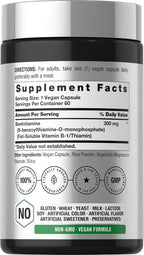 Horbaach Benfotiamina 300 mg | 60 Cápsulas | Vitamina B1 Tiamina | Sin Gluten