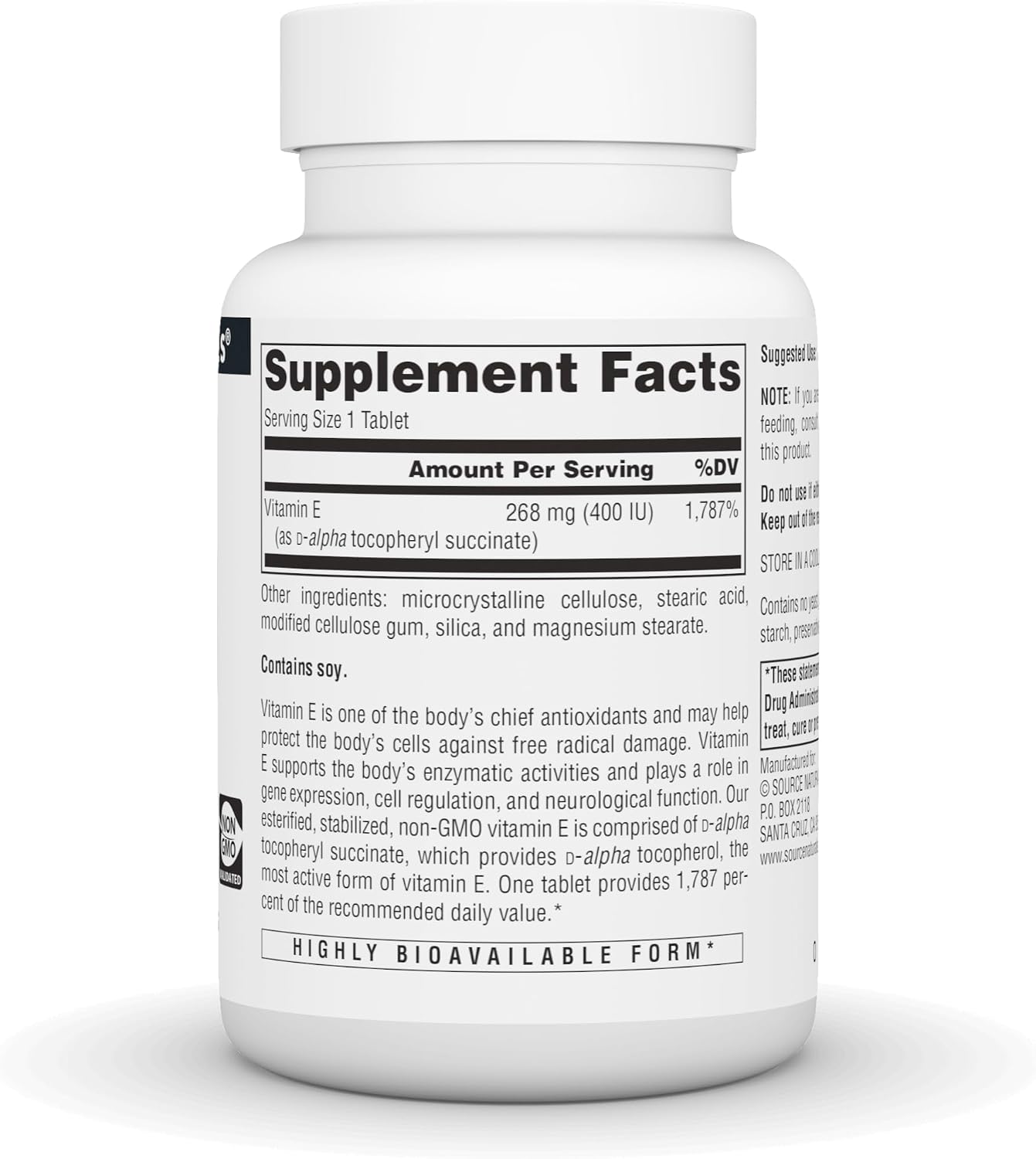 Source Naturals Vitamina E 400 IU (268 mg) - 60 Comprimidos