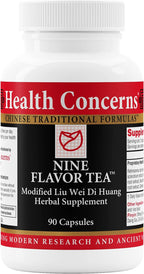 Health Concerns Nine Flavor Tea – Complemento Herbal Chino para el Apoyo Inmunitario y Renal – 90 Cápsulas