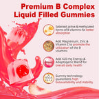 ZEGBALP Multivitamínico Metilado con Complejo B para Mujeres - Gominolas con Vitaminas B1, B2, B6, B12, Folato, C, Magnesio y Omega 3 - Apoyo Energético e Inmunitario - Sin Gluten y Sin Azúcar