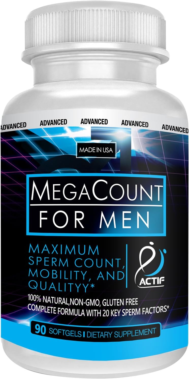 ACTIF MegaCount para Hombres - Apoyo a la Fertilidad y Calidad del Esperma - 90 Cápsulas Veganas