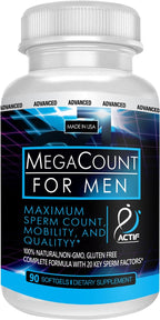 ACTIF MegaCount para Hombres - Apoyo a la Fertilidad y Calidad del Esperma - 90 Cápsulas Veganas