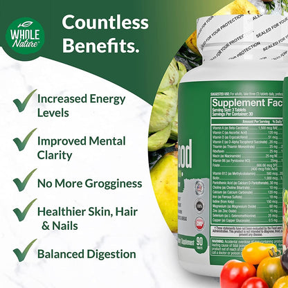 Whole Food Multivitamin for Men and Women - Complete Daily Superfood Vitamins Plus Minerals, Digestive Enzymes, Probiotics – Image 7