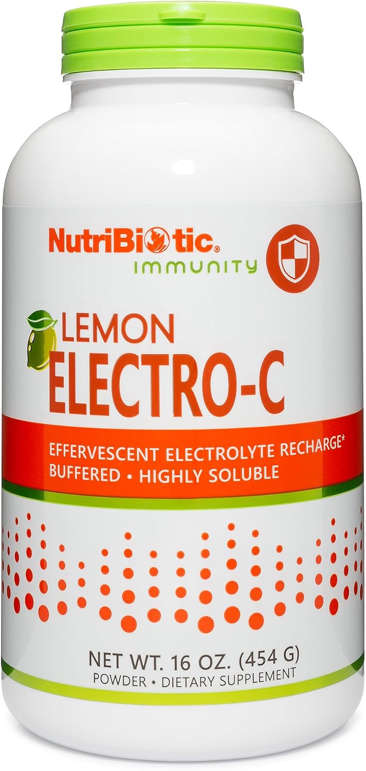 NutriBiotic Electro-C Limón - Vitamina C con Electrolitos en Polvo, 454 g