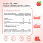 Zetelixia L-Metilfolato 15mg y Metil B12 Gominolas - Suplemento de Folato para la Salud Cerebral, Estado de Ánimo e Inmunidad - Sin Azúcar, Vegano, Sabor Frambuesa, 120 Unidades (2 Envases)