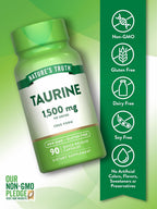 Nature's Truth Suplemento de Taurina, 1500 mg, 90 Cápsulas, Sin Gluten y No-GMO