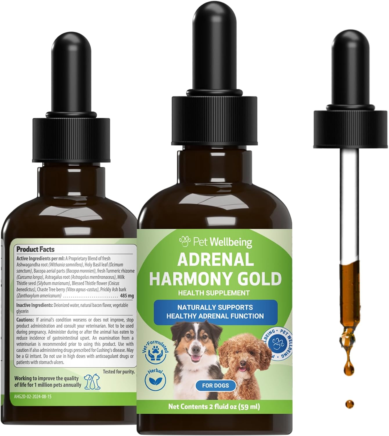 Adrenal Harmony Gold for Dogs - Adrenal Support - Liquid Formula 60ml