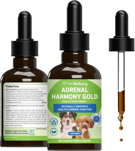 Adrenal Harmony Gold para Perros – Apoyo a la Función Adrenal – Fórmula Líquida 60 ml