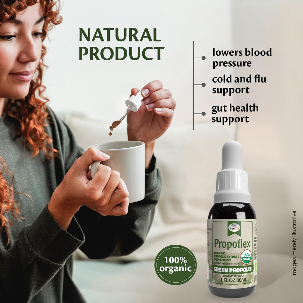 Extracto de Propóleo Verde Orgánico Beelife Propoflex - Rico en Artepillin-C - 30 ml