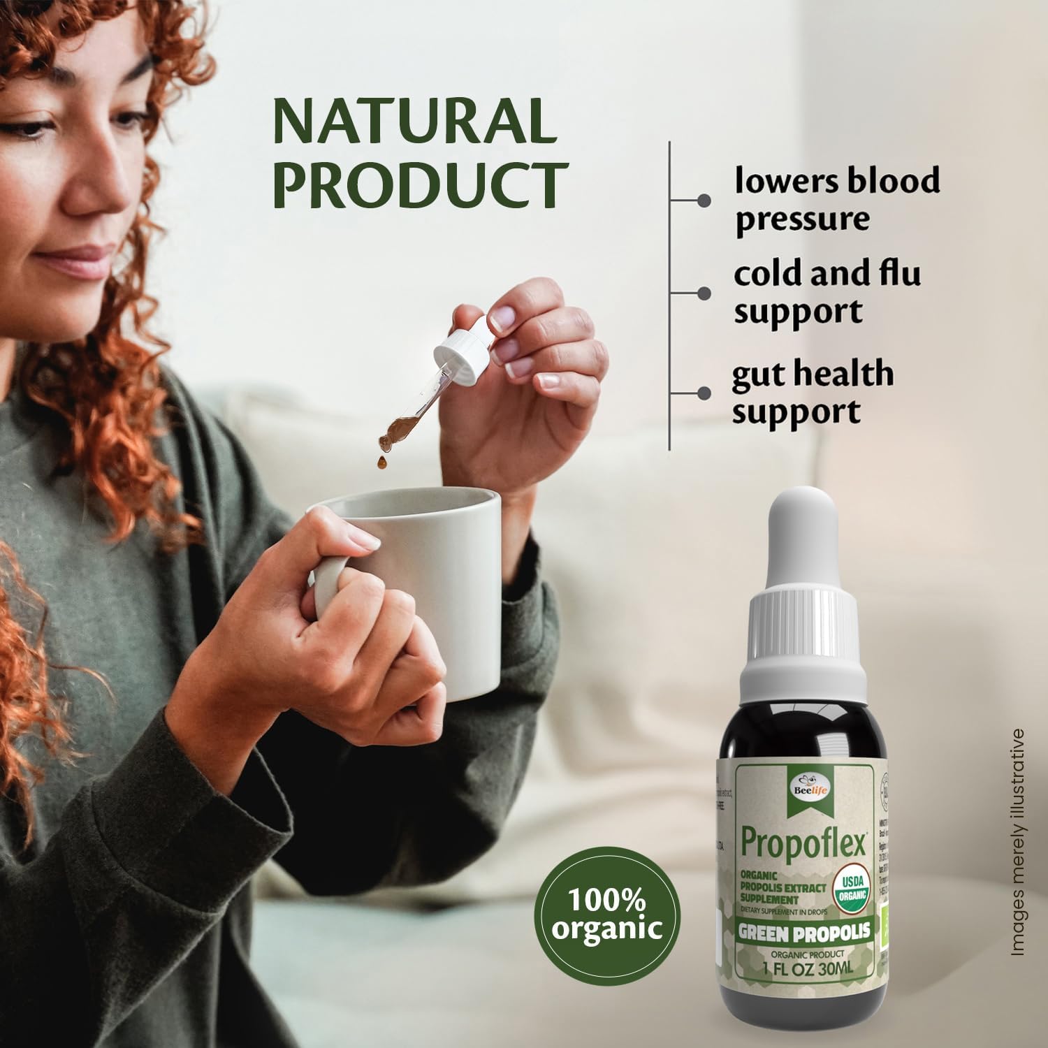 Extracto de Propóleo Verde Orgánico Beelife Propoflex - Rico en Artepillin-C - 30 ml