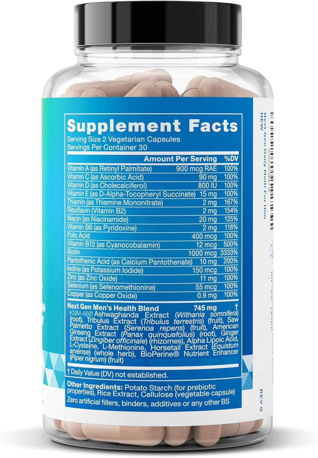 Next Gen Multi for Him - Multivitamínico Avanzado para Hombres - 26 en 1 - 60 Cápsulas Veganas