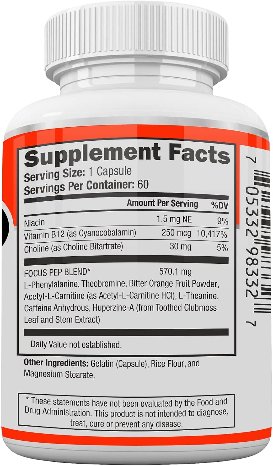 Focus Pep 2 Pack - 120 Cápsulas - Complemento Alimenticio para la Concentración y Energía