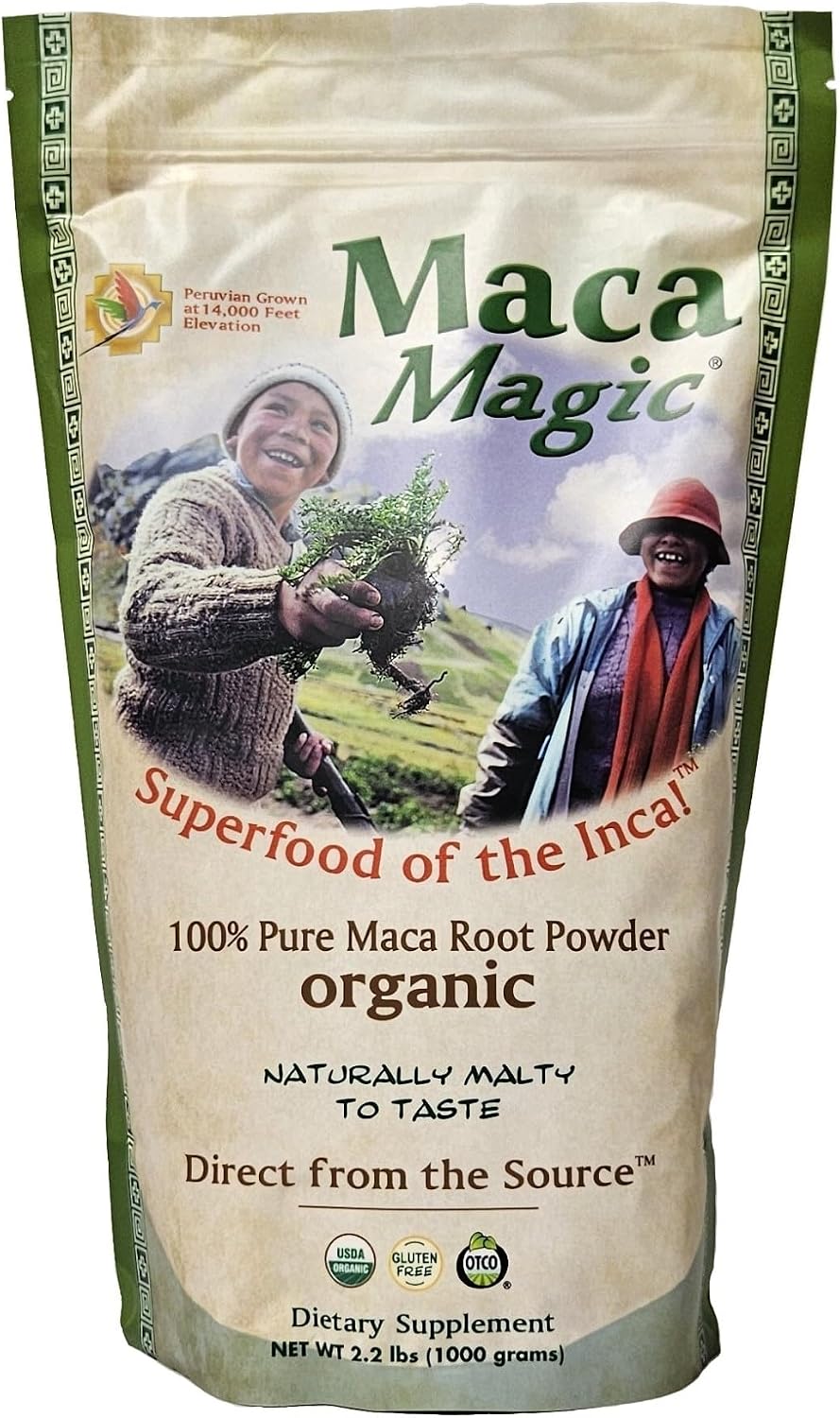 Maca Magic: Polvo de Maca Orgánica Cruda (1 kg) - Superalimento Peruano de Grado Premium - Certificado Orgánico USDA - Vegano - Sin Gluten