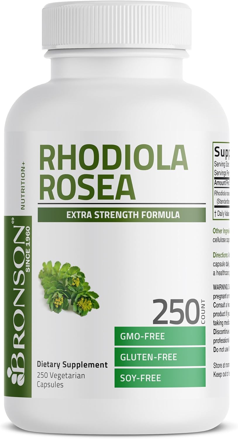 Bronson Rhodiola Rosea Cápsulas Veganas - 250 Unidades