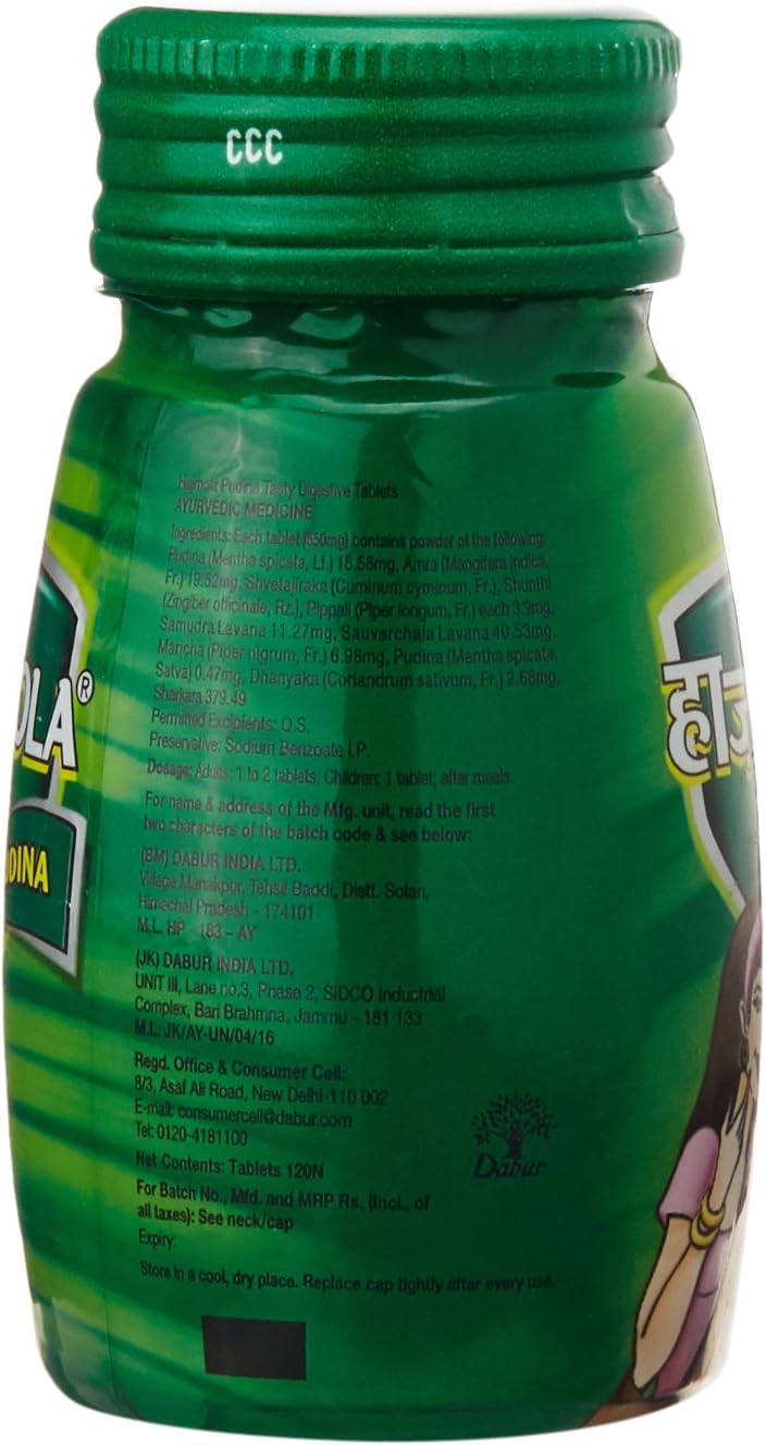 Dabur Hajmola Pudina – 120 Comprimidos