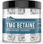 Earthborn Elements TMG Betaina Anhidra Trimethylglycine - 200 Cápsulas Puras sin Aditivos