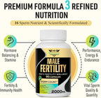 Neusupp Suplemento de Fertilidad Masculina - Vitaminas Prenatales para Hombres con CoQ10, Maca, Zinc, NAC y Folato - 90 Cápsulas