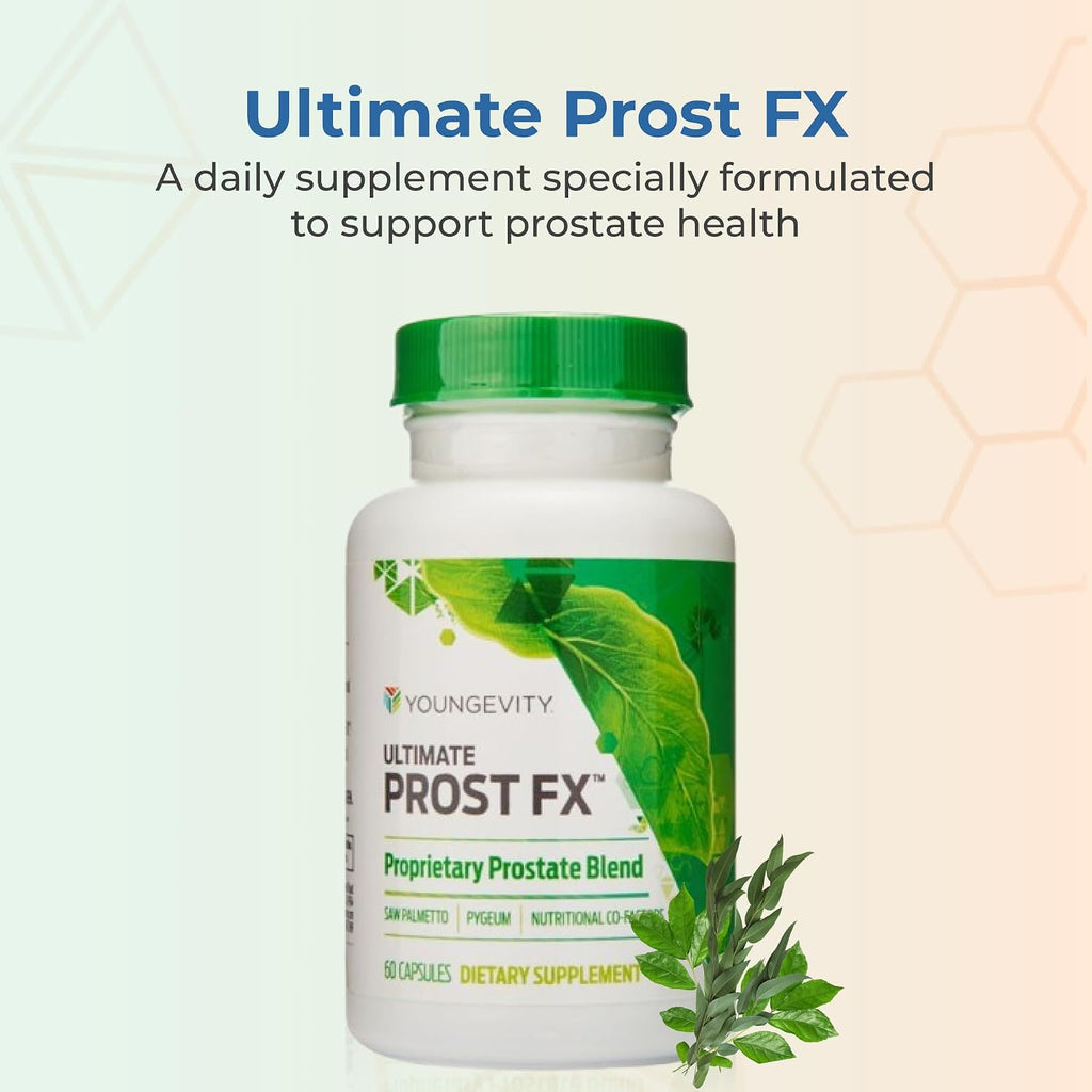 Youngevity Ultimate Prost Fx - Saw Palmetto + Mezcla de 9 Hierbas para la Salud de la Próstata - 60 Cápsulas (Paquete de 2)