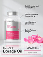 Aceite de Borraja 2000 mg | 120 Cápsulas Blandas | 320 mg de GLA | Horbäach
