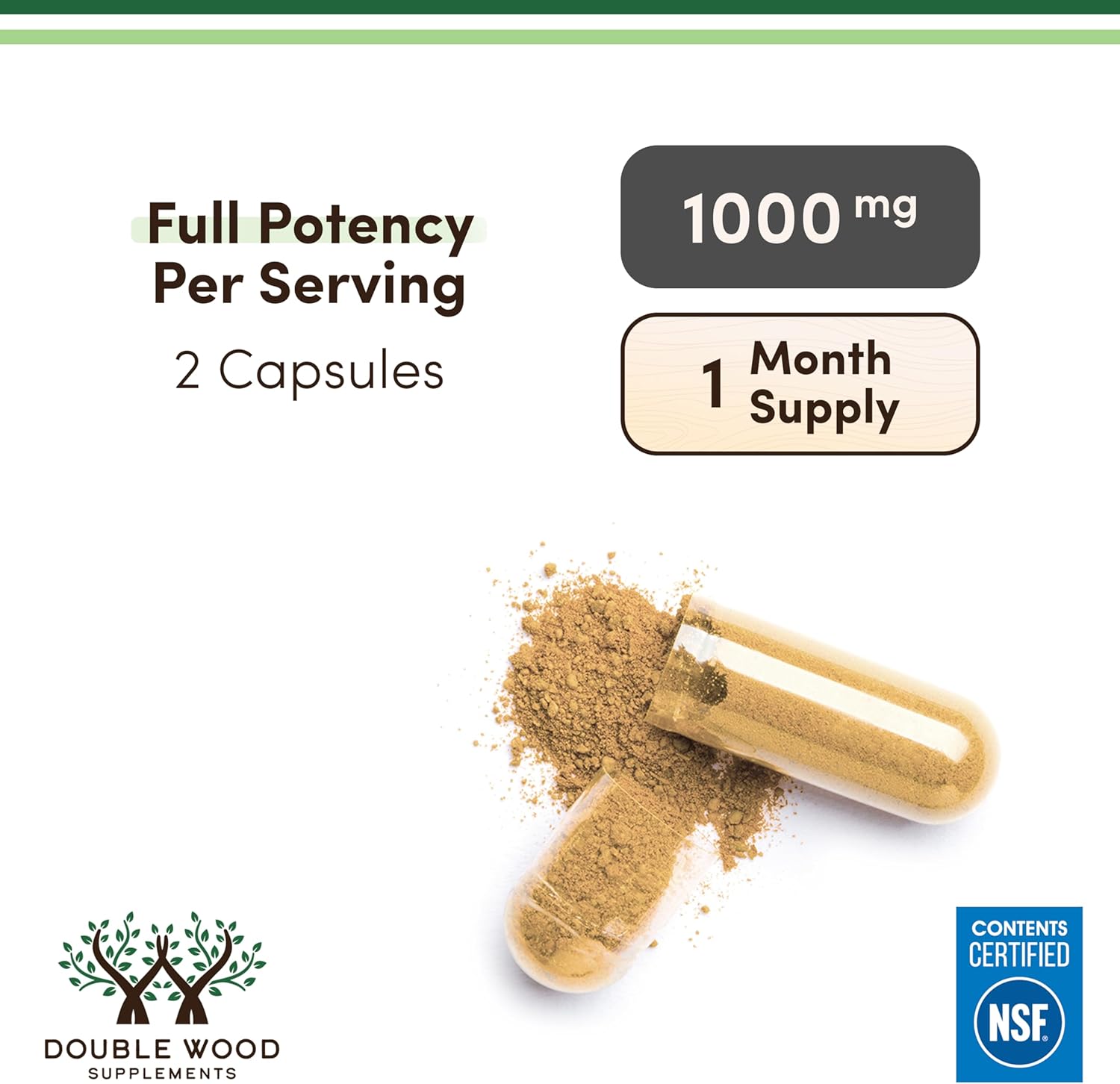 Double Wood Citrus Bergamot - 1000mg, 60 Cápsulas (Certificado NSF)