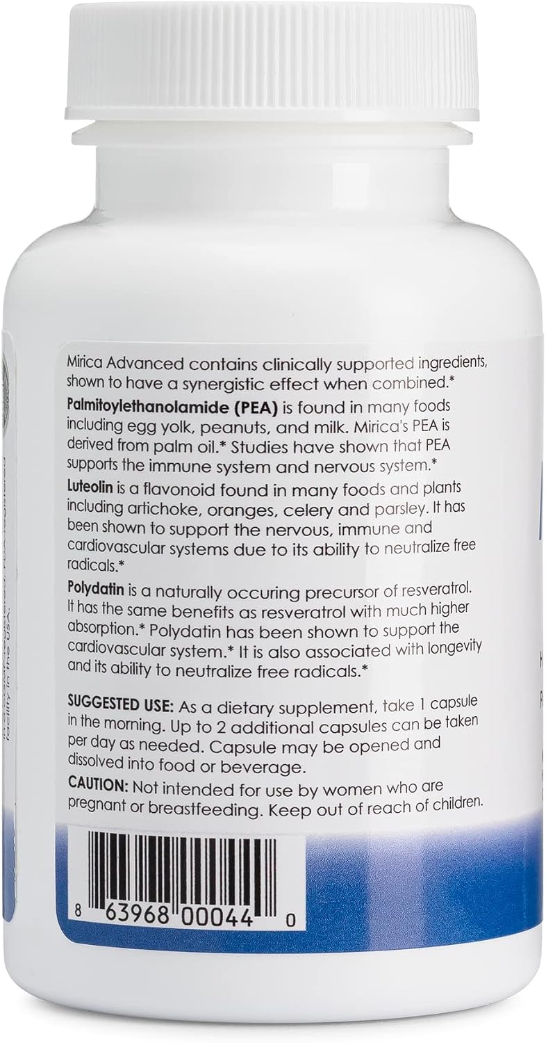 Mirica Advanced - 60 Cápsulas de Alta Absorción con PEA, Luteolina y Polidatina