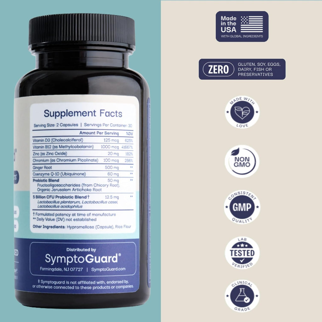 SymptoGuard Apoyo Digestivo GLP-1 - 60 Cápsulas (30 Días)