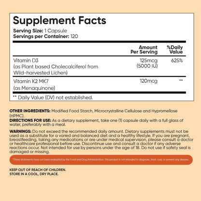 WeightWorld Vitamina D3 5000 UI + K2 MK-7 – Función muscular: La vitamina D contribuye al mantenimiento de la – Image 6
