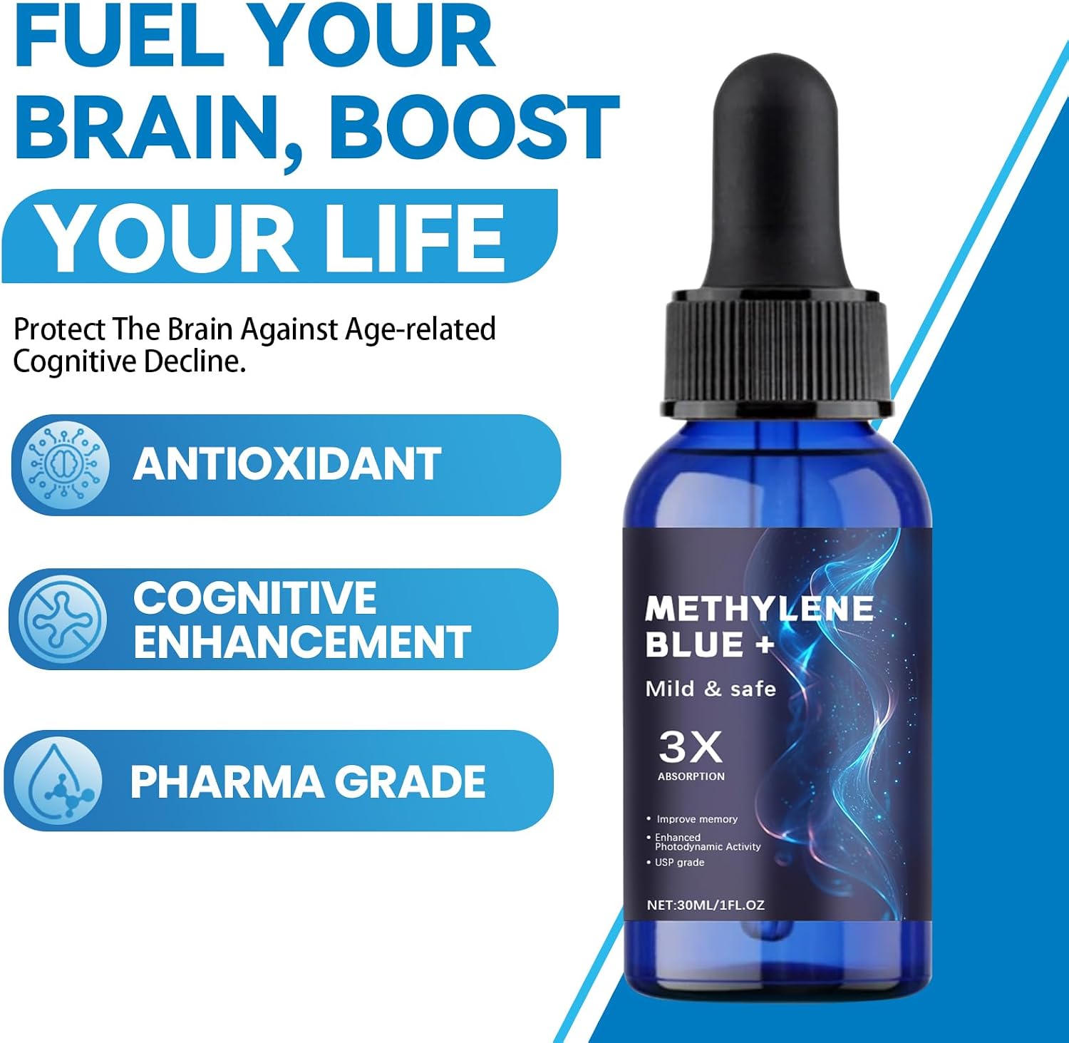 Azul de Metileno Grado Farmacéutico USP - Complemento Alimenticio para el Bienestar Cerebral