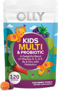 OLLY Kids Multivitamin & Probiotic Gummy - Gomitas multivitamínicas con probióticos, Sabor Berry, 120 unidades