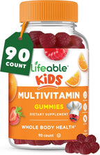 Lifeable Multivitamínico para Niños en Gominolas - 90 Gominolas con Vitaminas A, C, D, E, B6, B12, Zinc, Biotina, Ácido Fólico, Yodo, Niacina