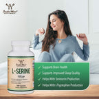 L-Serine 2,000 mg por ración - 180 cápsulas - Double Wood Supplements