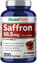 NusaPure Extracto de Azafrán 88.5 mg 200 Cápsulas Vegetales (Vegano, Sin OGM)